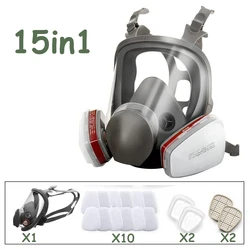 Full Face Anti - Fog Respirator Mask for Industrial Safety and Dust Protection (15in1)