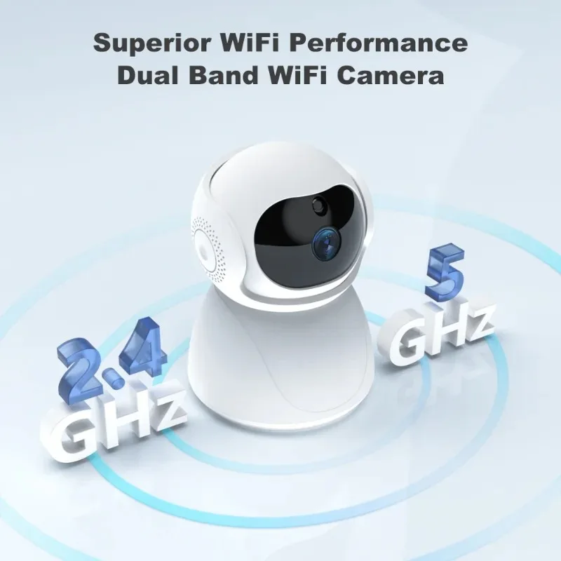 Wireless Camera 5Ghz 2.4G Dual-Band 1080P WiFi Wireless Auto Tracking Baby Monitor PTZ Security Surveillance Mini Camera