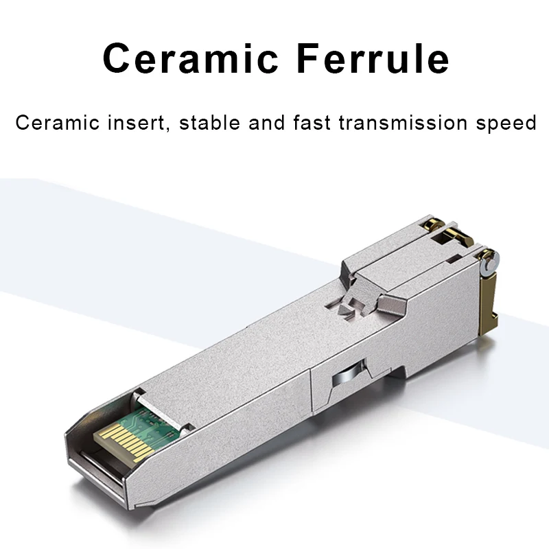Fiber Optic Transceiver 2.5G 10G RJ45 Copper SFP Module 2.5GBase-Tx Ethernet Fiber Optic FTTH Compatible With Cisco/Mikrotik Switch 100m
