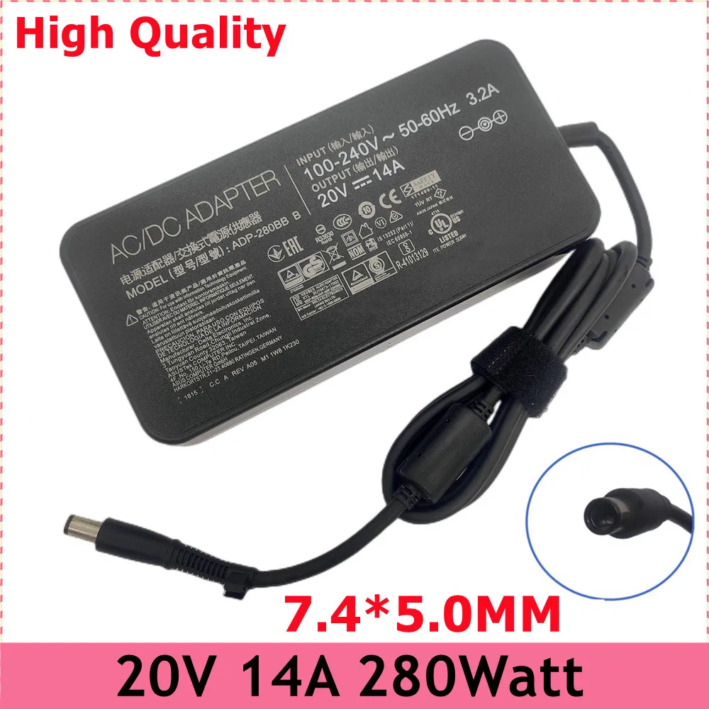 Power Adapter 280w Carregador Portátil para Msi Ge63 9sf 9sg 8sf 8sg Ms16p7 Ge65 9sf Ms-16u1 Ge75 Raider 8re 20v 14a 7.4*5.0 mm ac