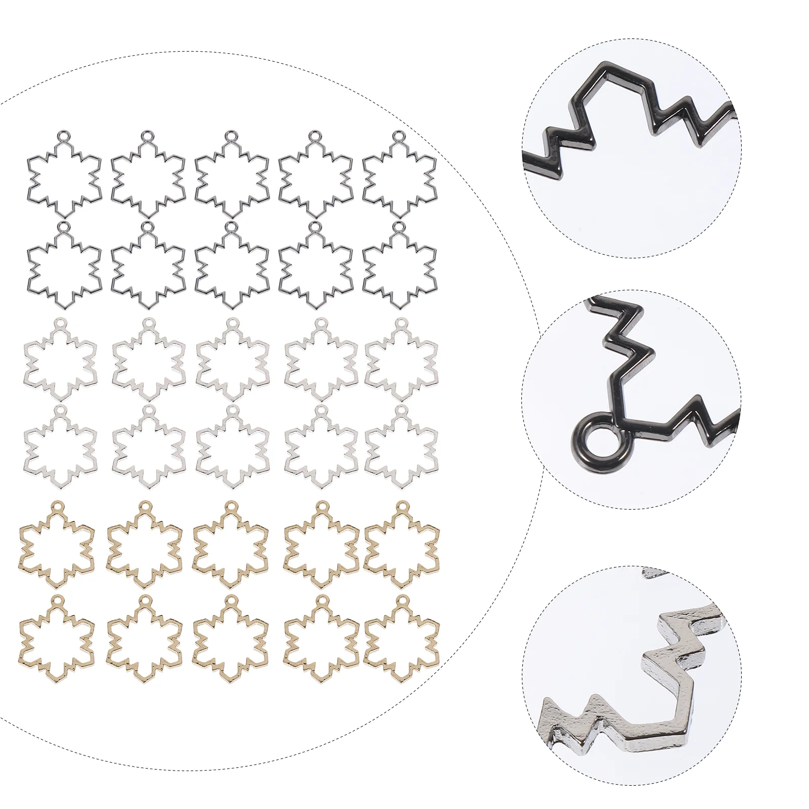 

30pcs Hollow Snowflake Bezel Pendant Epoxy Resin DIY Crafts Jewelry Pendants