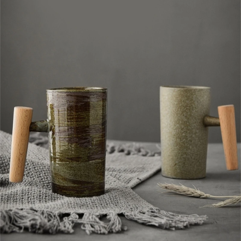 

Japanese-style Vintage Ceramic Coffee Mug Tea Milk Beer Mug with Handle