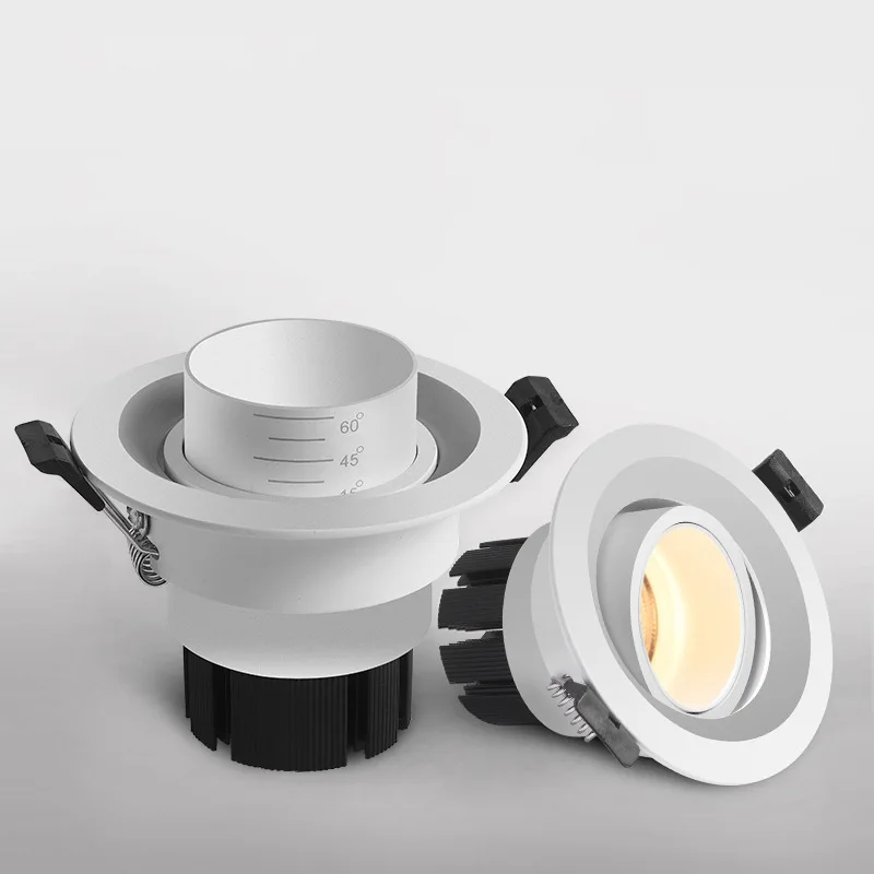 

12W LED Embedded Downlight Focusing Spotlight Anti-Glare COB Light Aisle Corridor Gallery Zoom Ceiling Adjustable Spotlight