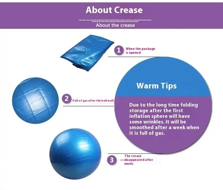 Description Picture 2 of item55/65/75cm Fitness Yoga Balance Ball Pregnant Women Rehabilitation Exercise Pilates Accessories Explosion-proof Yoga Core Ball