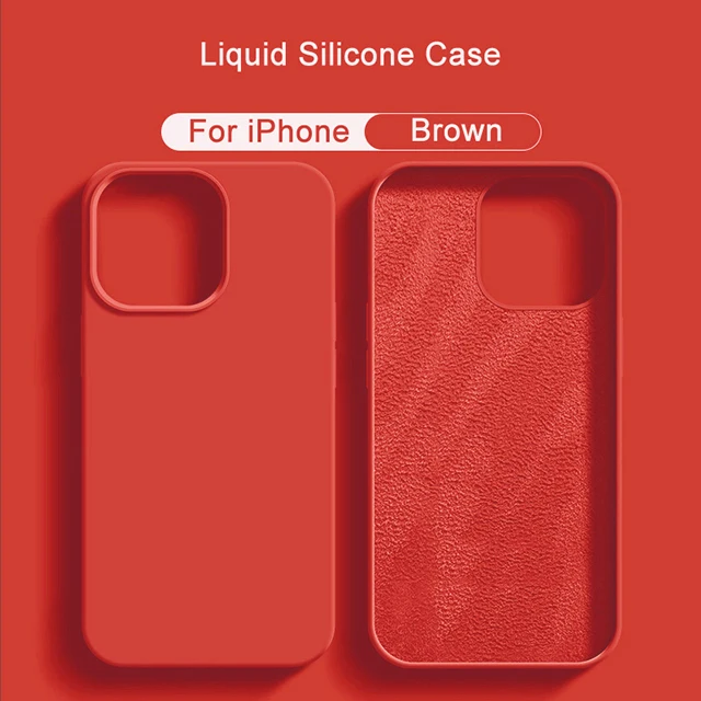 thumbnail image 1 of Original Liquid Silicone Case For iPhone 15 14 12 11 13 Pro Max Mini Luxury Shockproof Cover X XR XS 7 8 14 Plus SE Accessories, 1 of 5