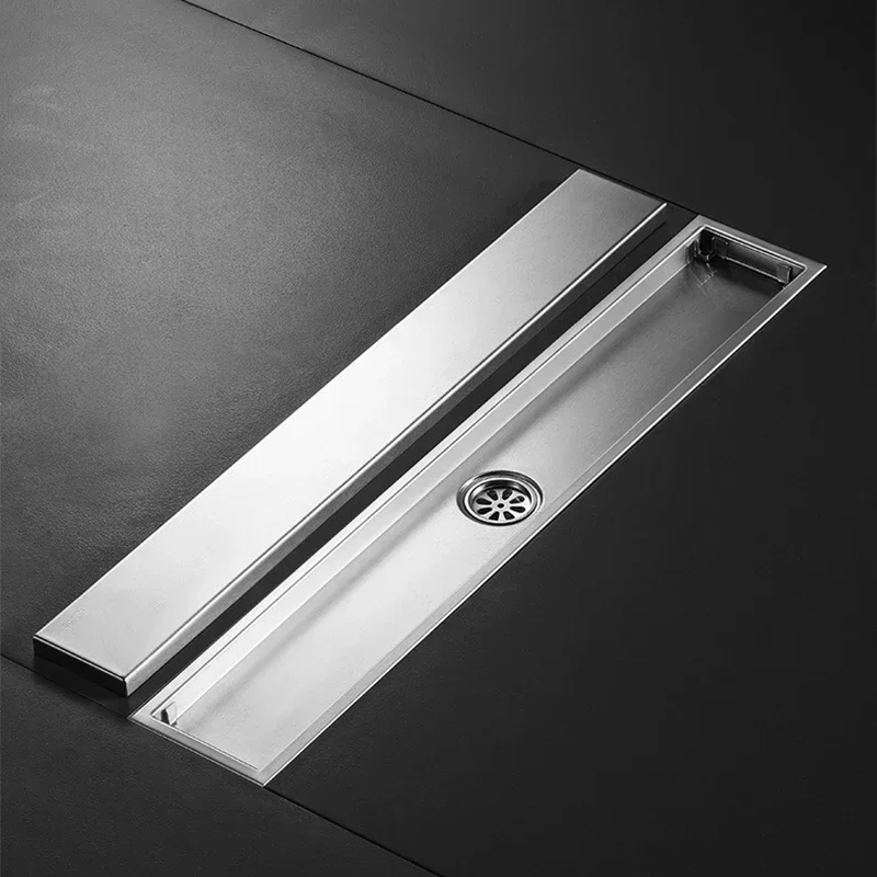 Bathroom 304 Stainless Steel Invisible Floor Drain Gold Hidden Extended Floor Drain Anti-Odor Shower Bathroom Drainer