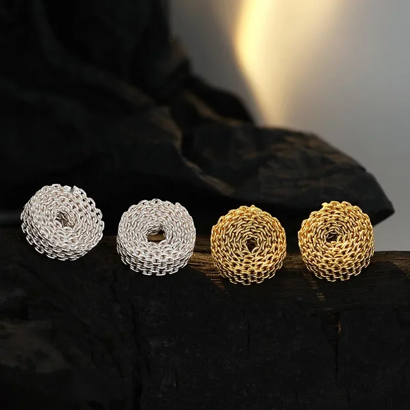 

Handmade Dough Twists Stud Earings for Women Jewelry Punk Party Simple Design Jewelry Exquisite Gift INS