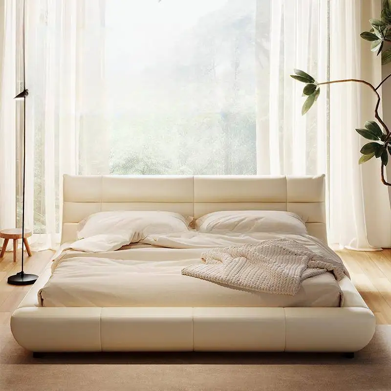 Modern Full Size Bed Frame White Headboard Storage Twin Bed Bases Frames Bedroom Platform Cama De Casal House Furniture