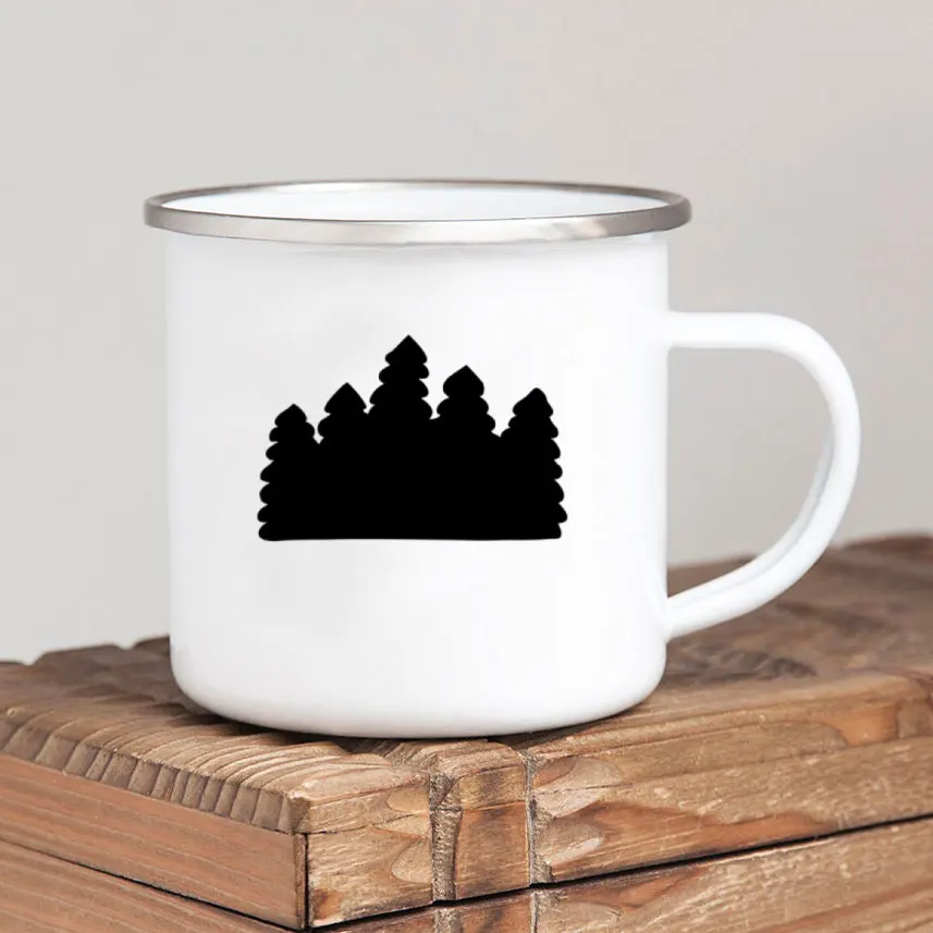 Tasse en céramique pour café - 15 oz Tasse de camping rétro pour boissons chaudes et froides