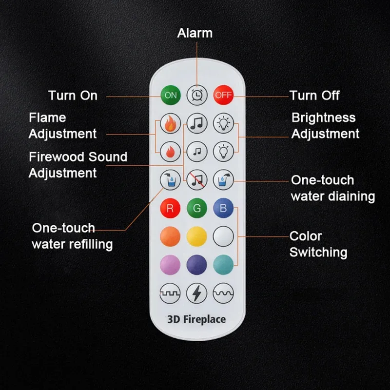 스마트 홈 3D 벽난로 물증기 가습기 LED 장식 불꽃 TV 벽 장 장작 소리가 나는 증기 전기 벽난로