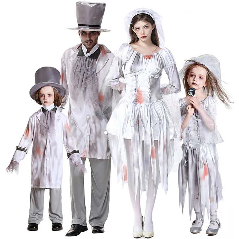 

Carnival Halloween Horror Vampire Zombie Family Costume Day Of The Dead Creepy Ghost Cosplay Fancy Party Dress