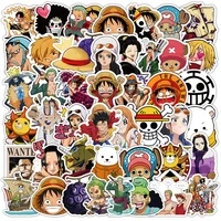 50pcs One Piece Cartoon Graffiti Stickers Skateboard Water Bottle Notebook Mobile Phone Kid Toy Decal Sticker Diy Decoration 2