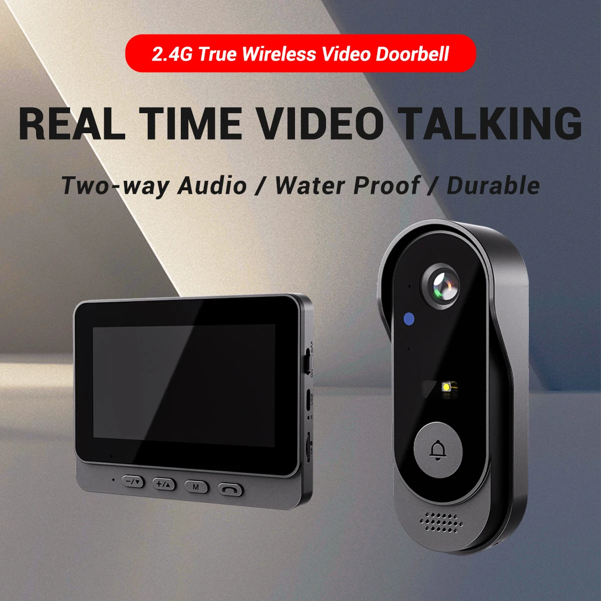 X8 2.4G WiFi Video Doorbell Video Intercom 4.3 Inch Home Security Smart Door Bell Intercom IR Night Vision Smart Eye Peephole