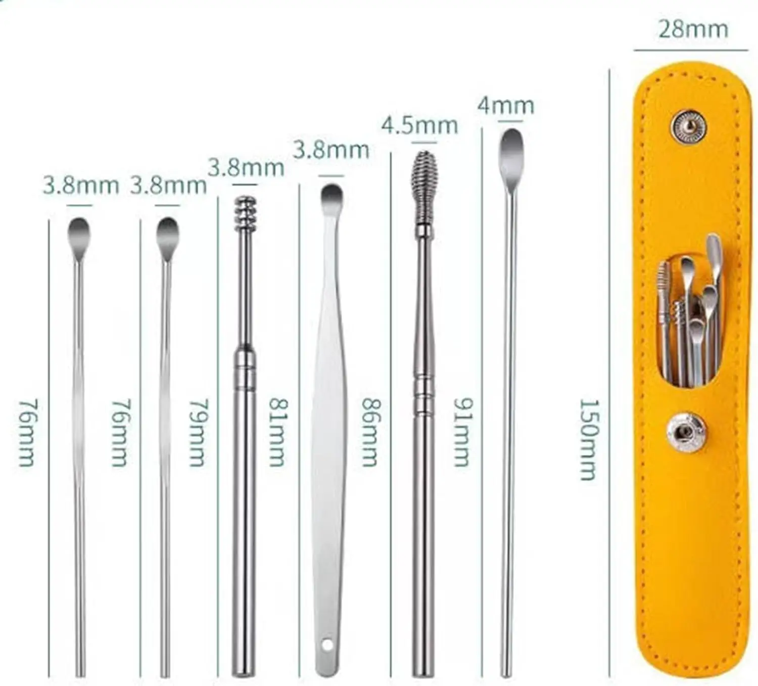 6 Pcs/10 Pcs Ear Wax Pickers Earwax Removal Kit Ear Cleaning Tool Stainless Steel Ear Care Set Tool with Storage Box