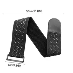 Elastic Buckle - Free Belt with Adjustable Hook Loop and Nylon Straps (Black)