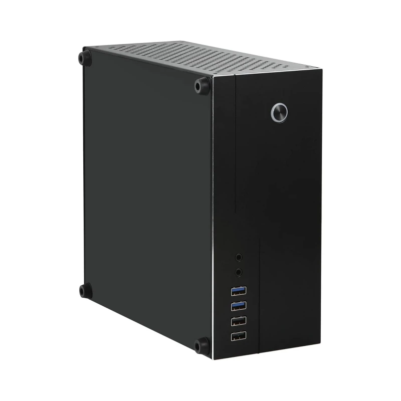 Mini ITX Chassis Soft Router HTPC Office Single Slot PCIE Aluminium Mini-ITX HTPC Soft Router Computer Case Support 6 COM Port