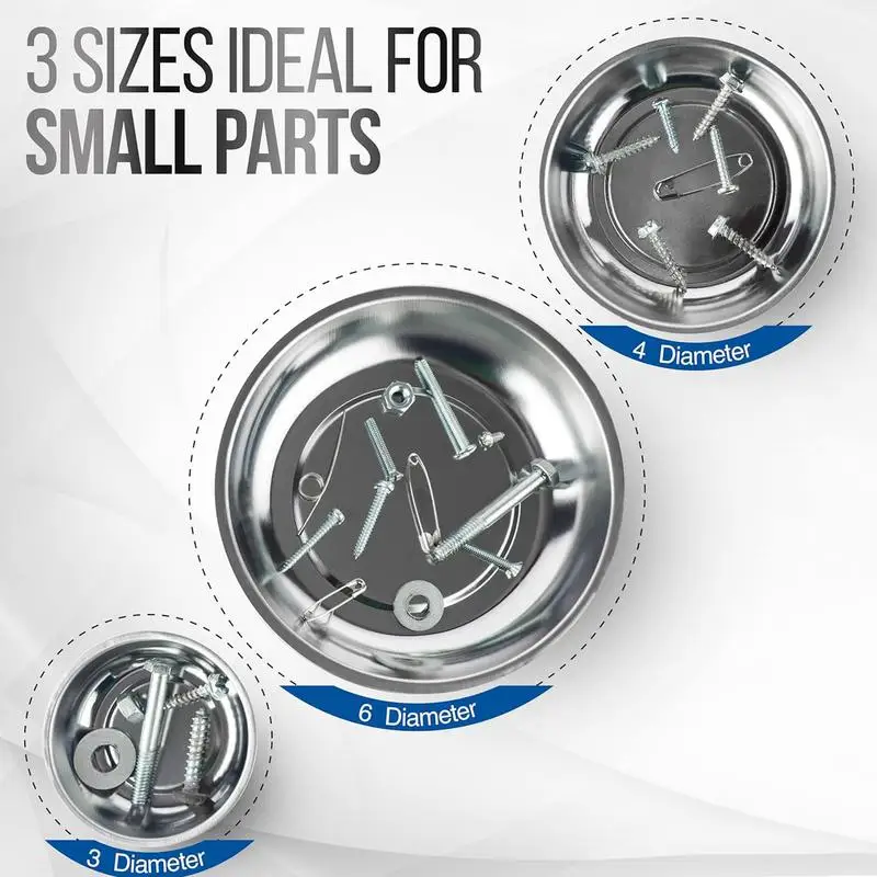 Magnetic Dish Stainless Steel Screw Bowl Parts Holder Parts Tray Portable Magnetic Bolt Holder Tray Magnet Parts Tools Bowl For 3