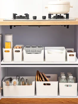 WORTHBUY Scatola portaoggetti per utensili da cucina da tavolo scatola portaoggetti per armadietto in plastica cassetto portaposate sotto l'organizzatore del lavandino 1