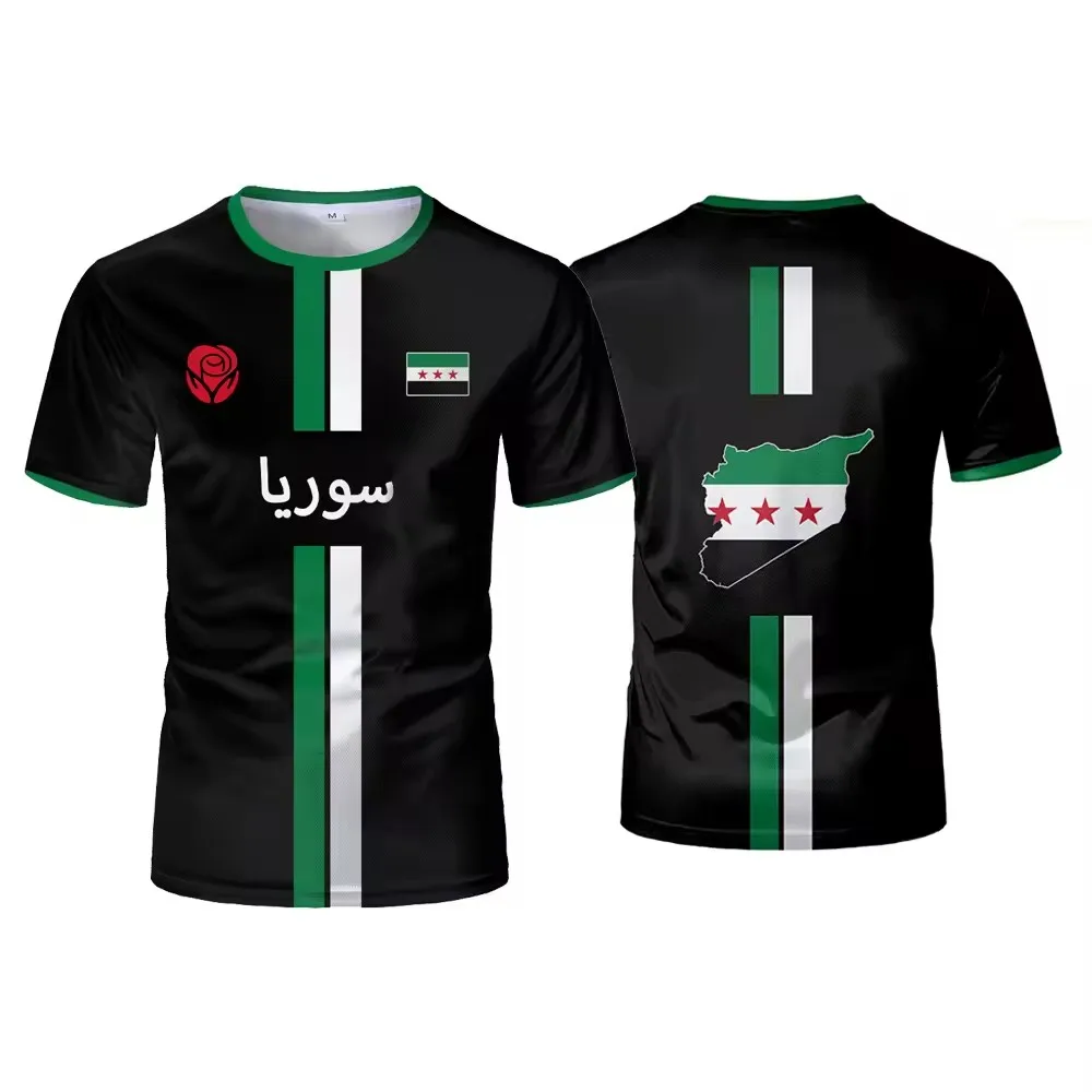 New Syria Football Jersey Men's Sports T-shirts Syrian Flag Street Oversized Tops Unisex Casual Graphic T-shirts Mens Gifts 4