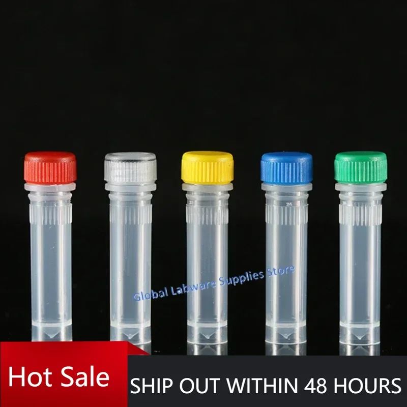 500pcs 1.5ml Cryopreservation Tube Laboratory Freezing Tubes Centrifuge Tube Cryo-Tubes For Lab Analysis With Screw Cap