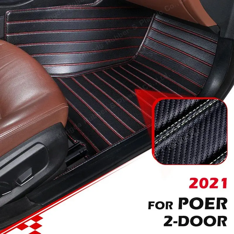 

Custom Carbon Fibre style Floor Mats For Great Wall Poer 2-Door 2021 Foot Carpet Cover Automobile Interior Accessories