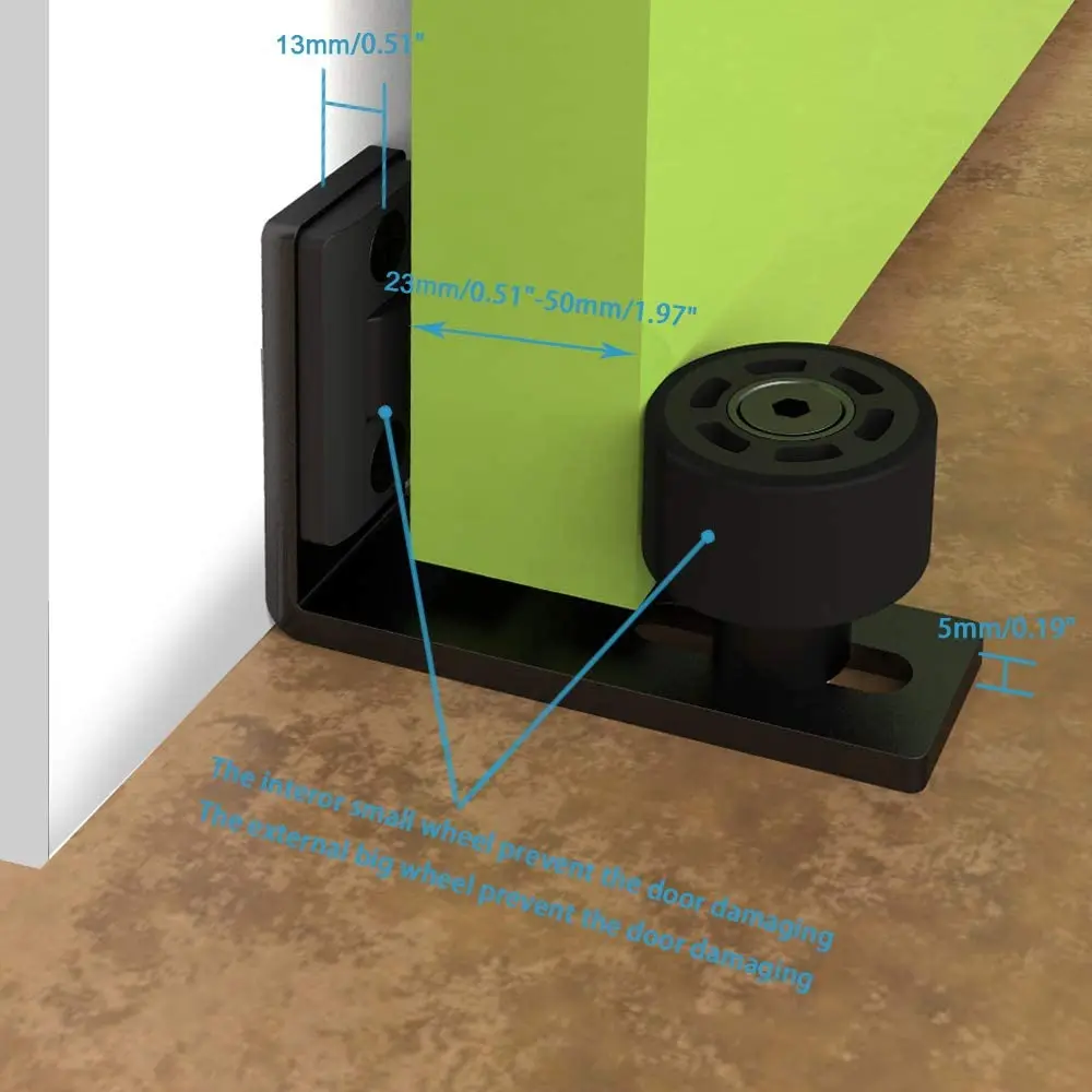 Sliding Barn Door Guide Adjustable Floor Guide For Sliding Barn Door Black Wall Guide With Screws