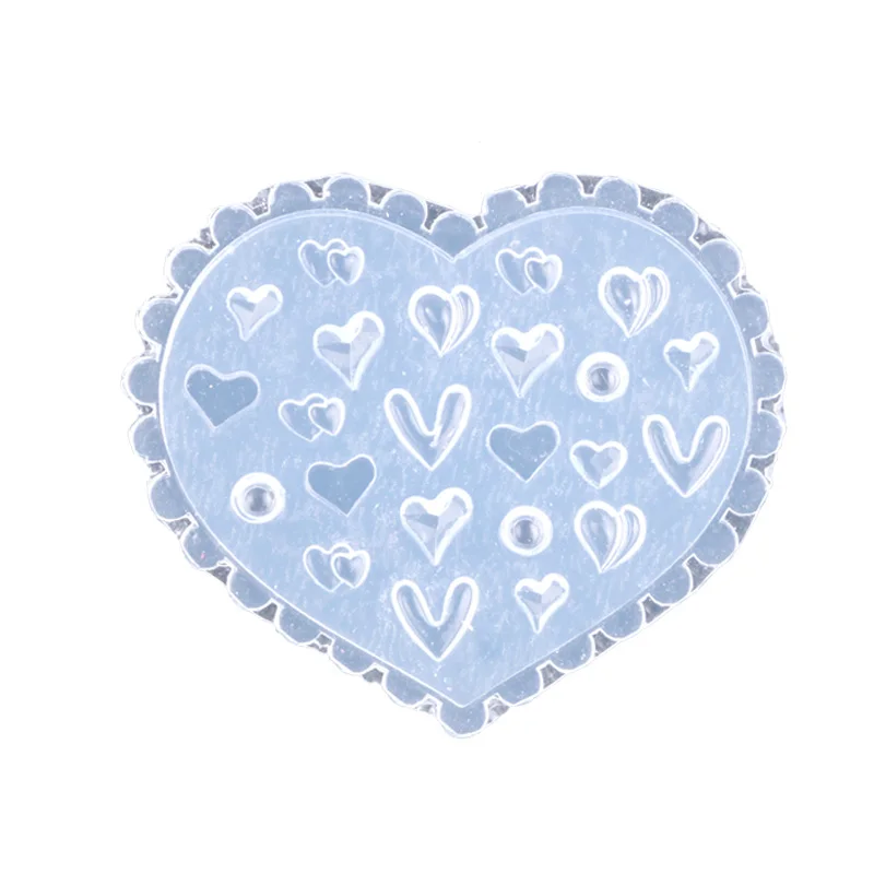 1pcs/Lot Japanese Soft Silicone Nail Peach Heart Bow Mold 3D Carved Cartoon Template Nails Accesories For Salon DIY 5