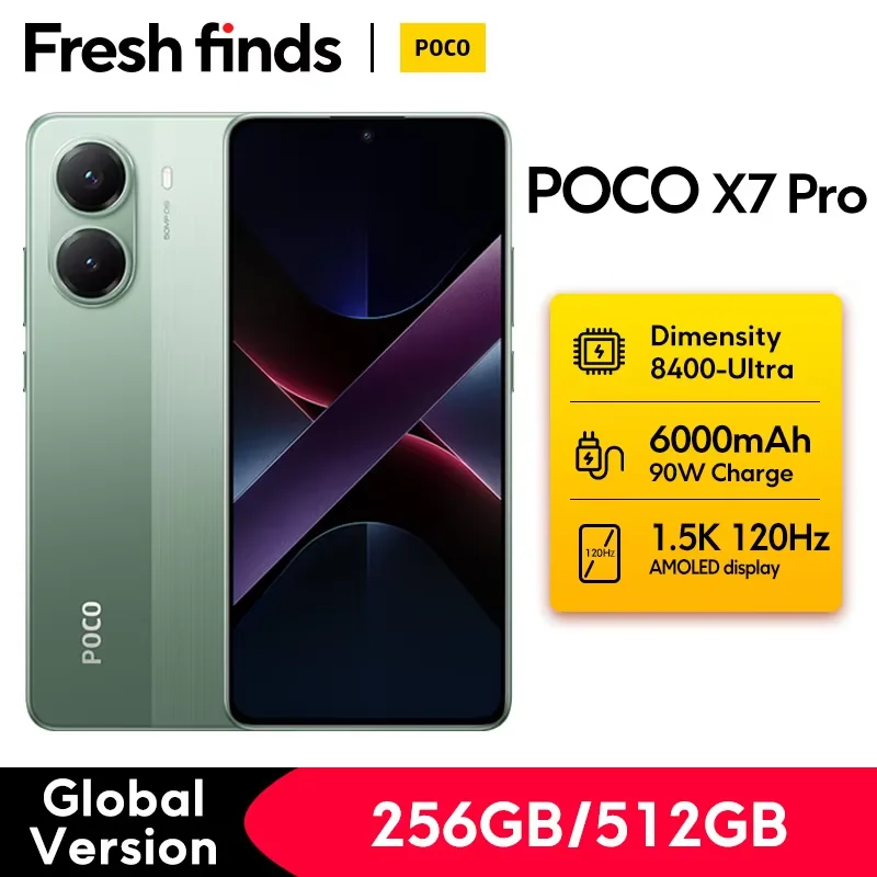 5G携帯電話,POCO-X7 pro,8400 °,6000mAhバッテリー,90W過充電,1.5k
