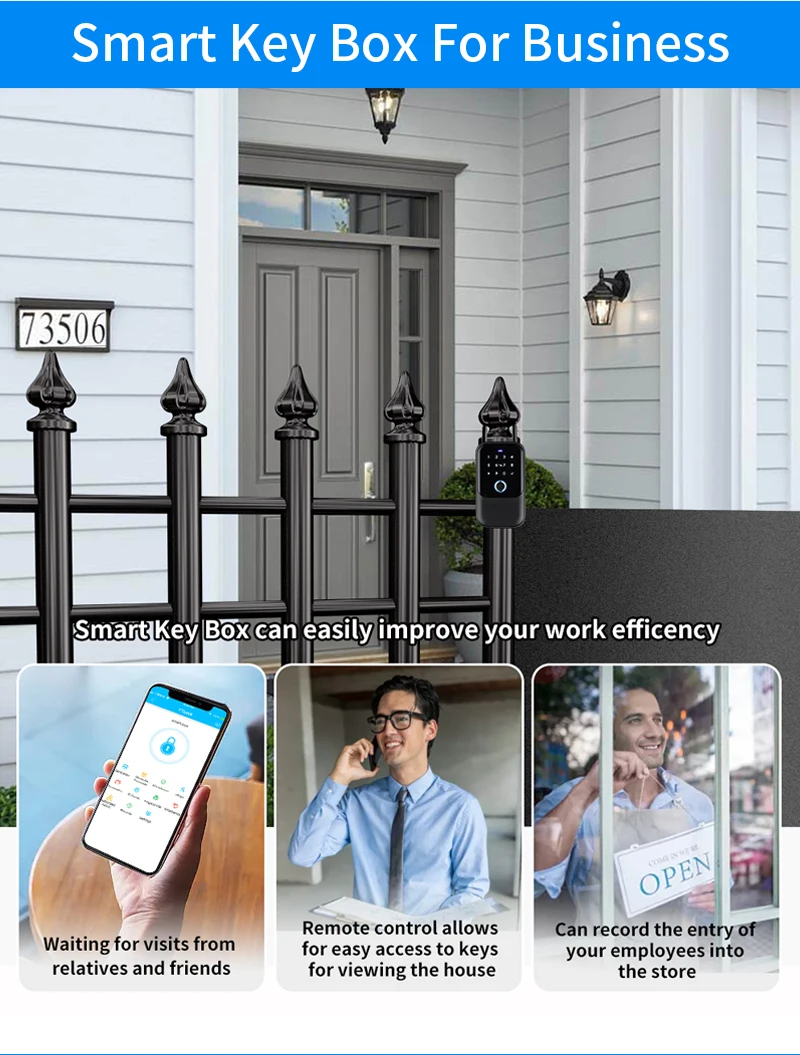 Key Safe TTlock Fingerprint Bluetooth Wifi Digital Key Box App Remote Unlock Wal