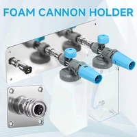 Foam Cannon Nozzle Water Gun Holder Wall Mountable Pressure Washer Accessories Storage Rack Stainless Steel 1/4 Quick Connector 2
