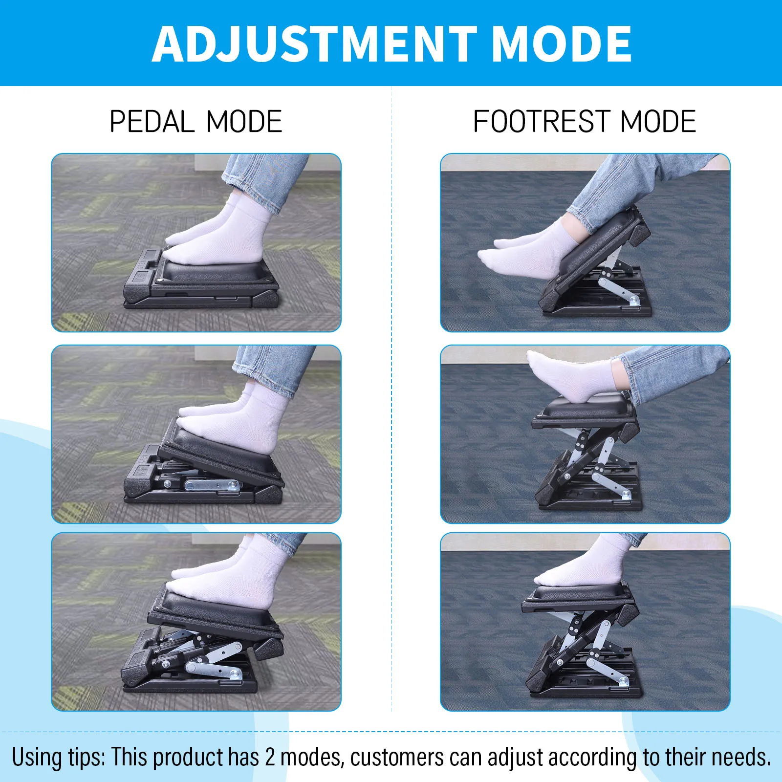 Scalebeard Foot Rest Strong Load-bearing Ergonomic Foldable Footrest Home Office Gaming Universal Non-slip Adjustable Footstool adjustable footrest