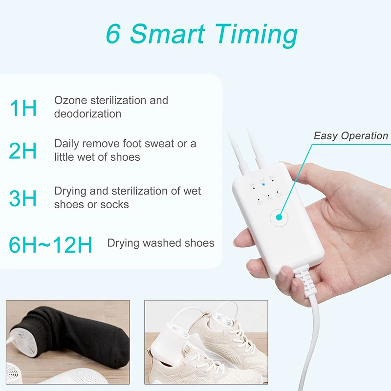 Portable Household Shoe Dryer Smart Sterilization Foot Care Device Warm Air Drying Dehumidification Odor Removal Mute with Timer 4