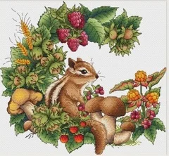 

Squirrel and Fruit Cross stich Kits Homfun Craft Cross Stich Painting Decorations For Home