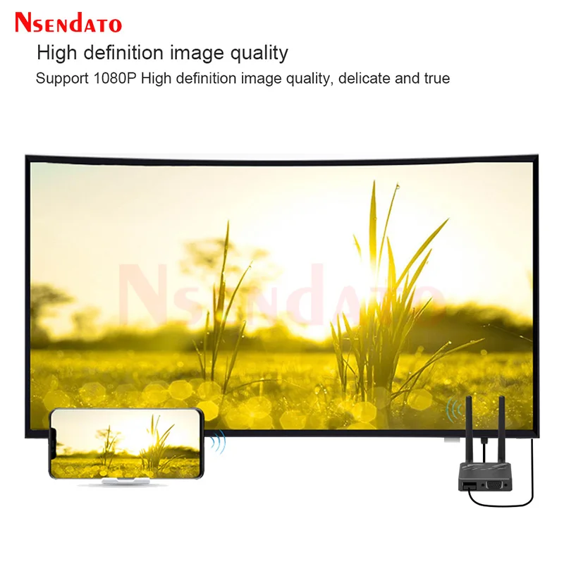 Wireless Display Dongle Adapter Dual Band 2.4G/5G Wifi Wireless Display HDMI-Compatible VGA H.265 TV Stick Dongle For IOS Window