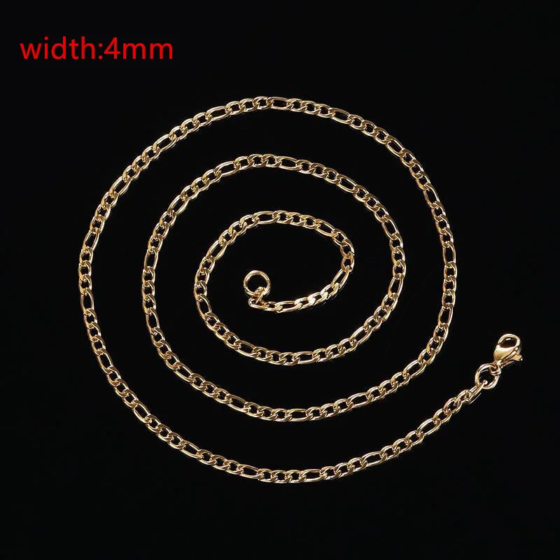 2022 Classic Rope Chain Men Necklace Width 2/3/4/5 MM Stainless Steel Figaro Cuban Chain Necklace For Men Women Jewelry