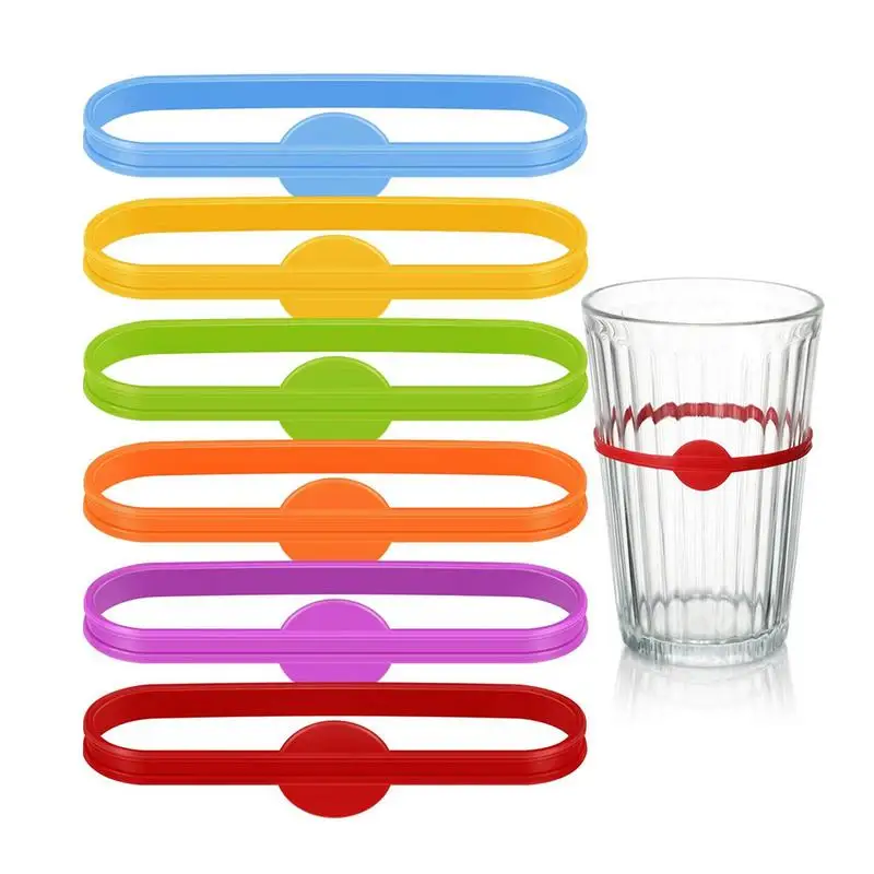 Pcs Colorful Silicone Wine Glass Bottle Drink Cup Marker Party Tags Cup Coffee Cup Identify Label Strip Random Color