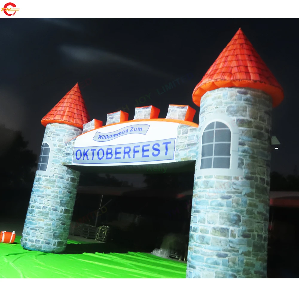 

8x6m Bricks Printing Giant Inflatable Arch Gate Castle Archway for Outdoor Advertising