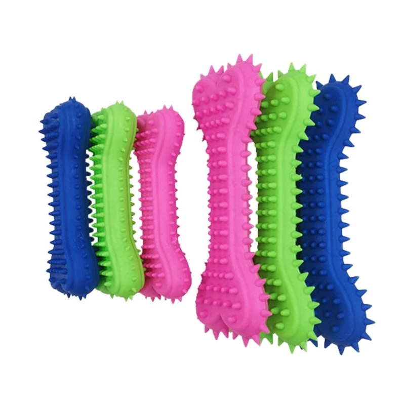 

3pcs Pet Toy Strong Hard Bone Shape Molar Toy Interactive Silicone Dogs Chew Toy N84C