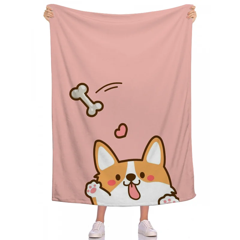 C-Corgi 엉덩이 소파 던지기 담요, 소파 보호 홈 데코 침대보, 푹신하고 부드러운 담요, 침실 장식 양털