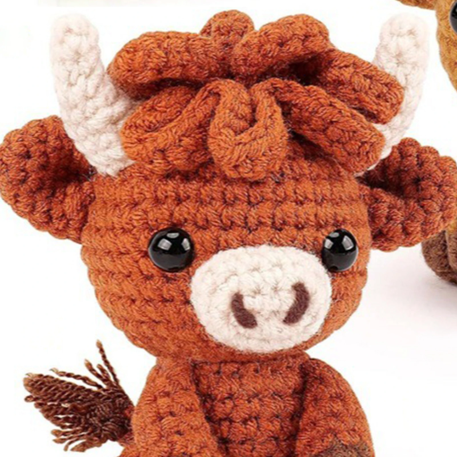 DIY Highland Cow Crochet Kit with Instructions Cow Crochet Knitting Set with Yarn Needles for Beginners Birthday Holidays Gift