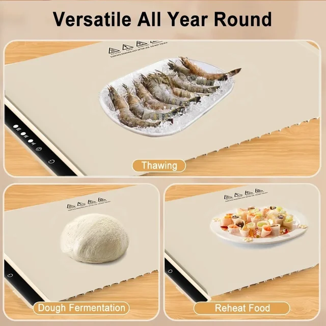 Electric Warming Tray Foldable Food Warmer Mat with 3 Tem Setting Fast Full Surface Heating Portable Electric Food Warming Tray 4