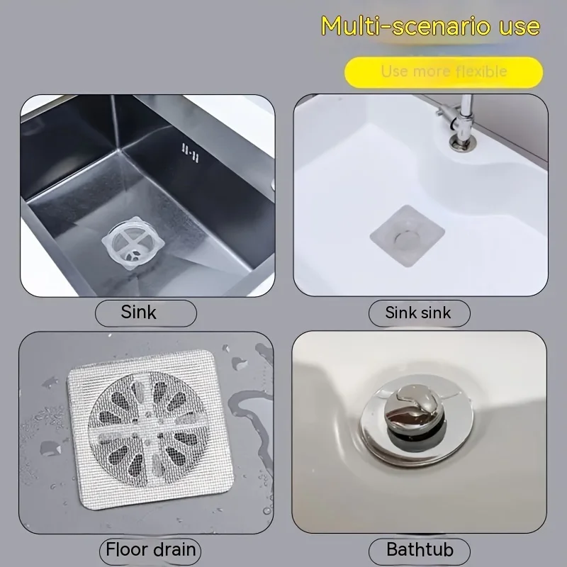 Shower Drain Hair Catcher Disposable Mesh Cover Floor Sink Strainer Filter Hair Stopper For Bathroom Kitchen