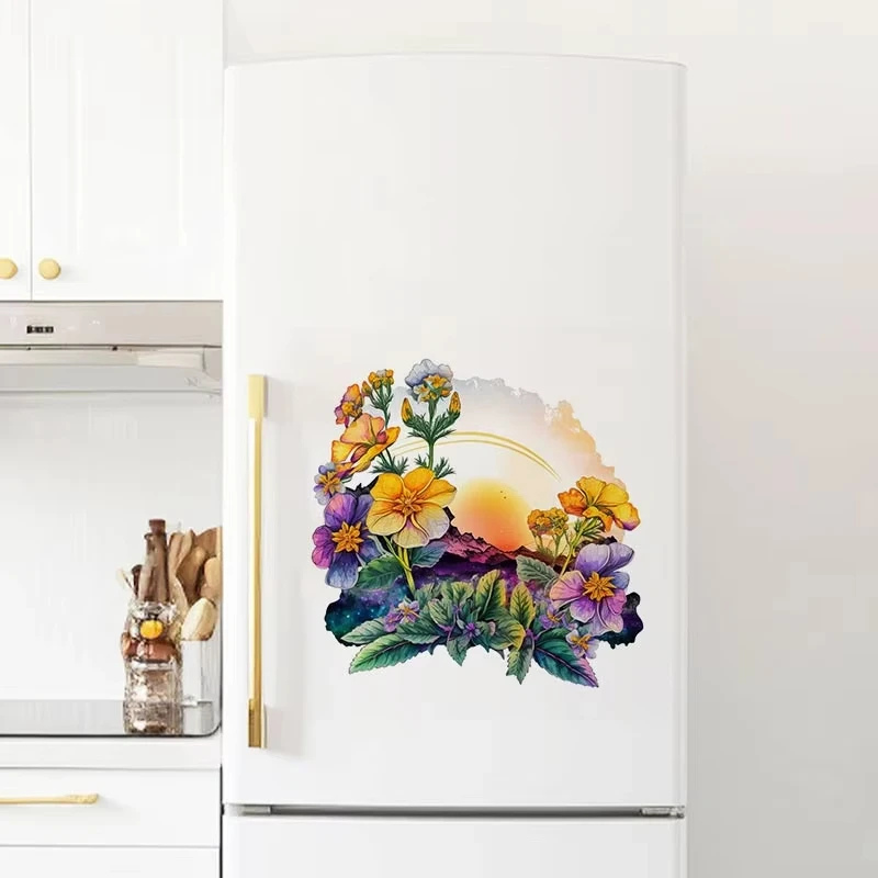 Gorgeous Bouquet Wall Sticker Bathroom Toilet Decor Living Room Cabinet Refrigerator Home Decoration Decals E85