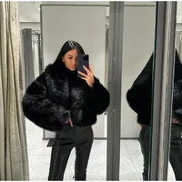 2025 New Fluffy Faux Fur Jackets Women Loose Furry Turn Down Collar Long Sleeve Coats Female Winter Vintage Warm Lady Overcoat 1