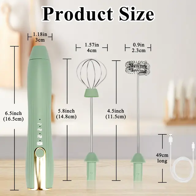 ココナッツ Coffee Frother Rechargeable Electric Whisk, Milk Frother