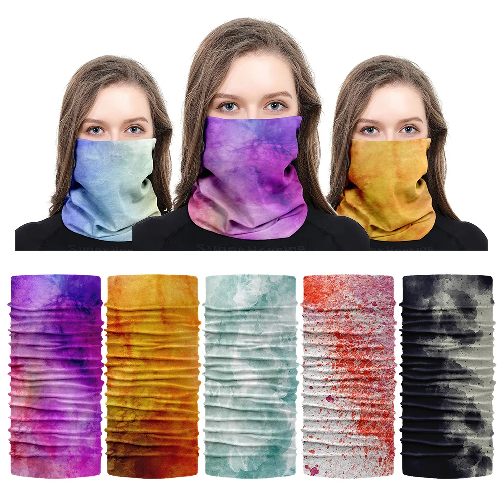 3D Printing Multifunctional Seamless Magic Bandana Fun Retro Gradient Men Women Fishing Riding Neck Gaiter Balaclava Face Scarf