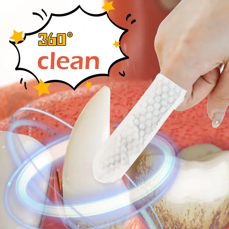Pet Cleaning Products Disposable Finger Toothbrush Pet Teeth Cleaning Finger Covers Wet Wipes Dog and Cat Oral