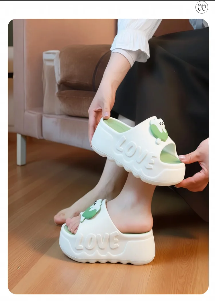 Neue rosa Blume High Heel Slipper Damen Outdoor Slides süße rückenfreie Strandschuhe Frau flache Plattform Pantoletten Aufzug Hausschuhe – Detail 9