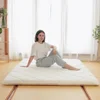 Japanese Floor Futon Mattress Traditional Cotton Shikibuton Foldable Roll Up Bed Queen 2