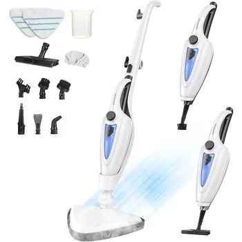 12-in-1 Steam Mop Fast 15-Sec Heat-Up 1500W Detachable Handheld Steam Cleaner with 2 Dirt Grip Pads Removes 99.99 Stubborn Stai 1